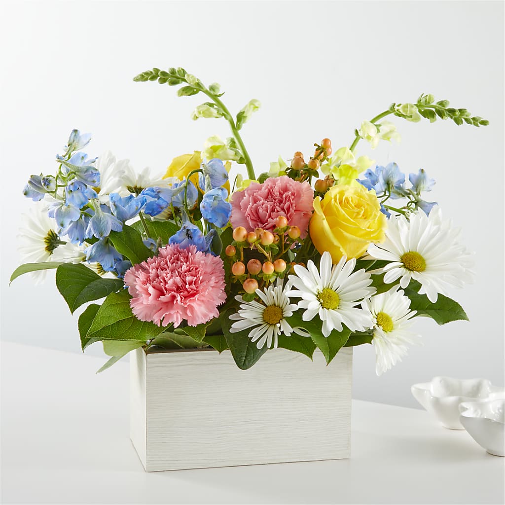 Sun Salutation Box Bouquet – ELLA'S ESSENCE LLC, Evanston IL