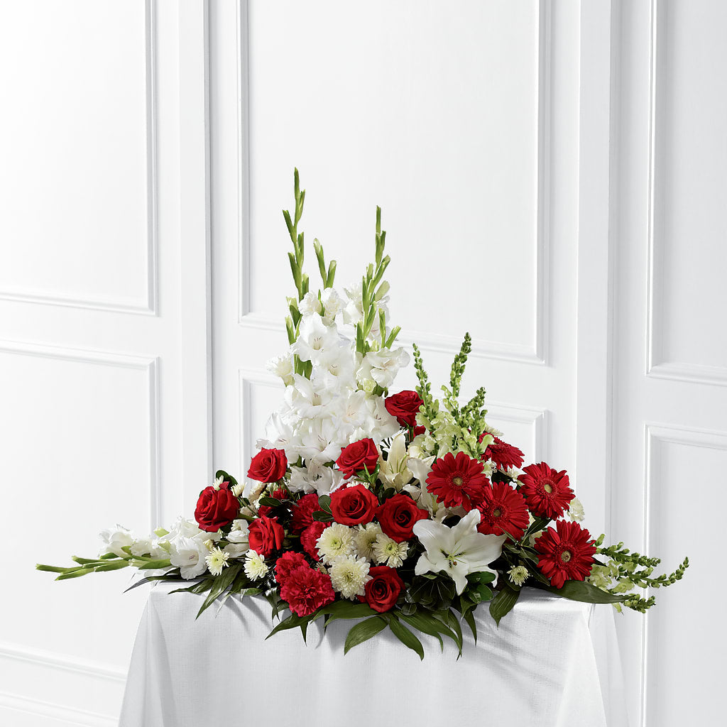 Crimson & White Arrangement – ELLA'S ESSENCE LLC, Evanston IL