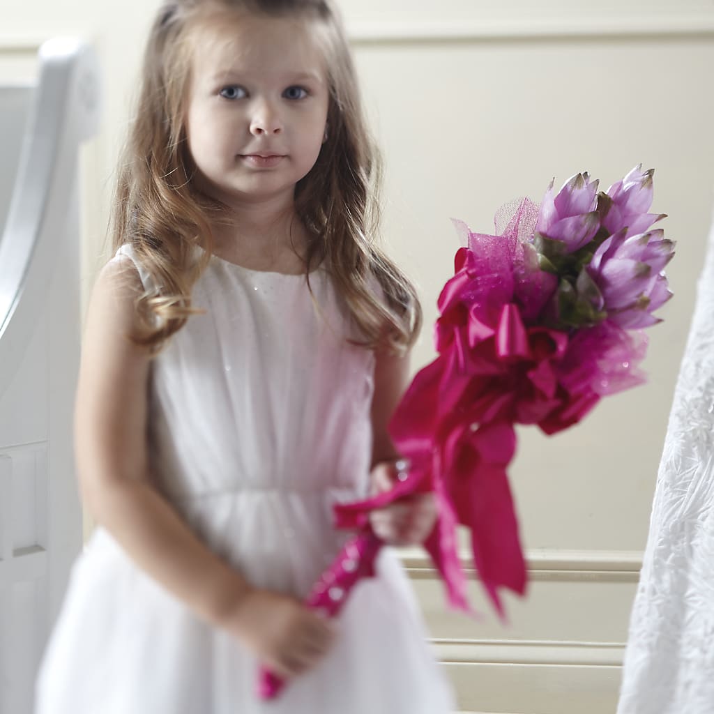 Sparkle Pink Flower Girl Bouquet – ELLA'S ESSENCE LLC, Evanston IL