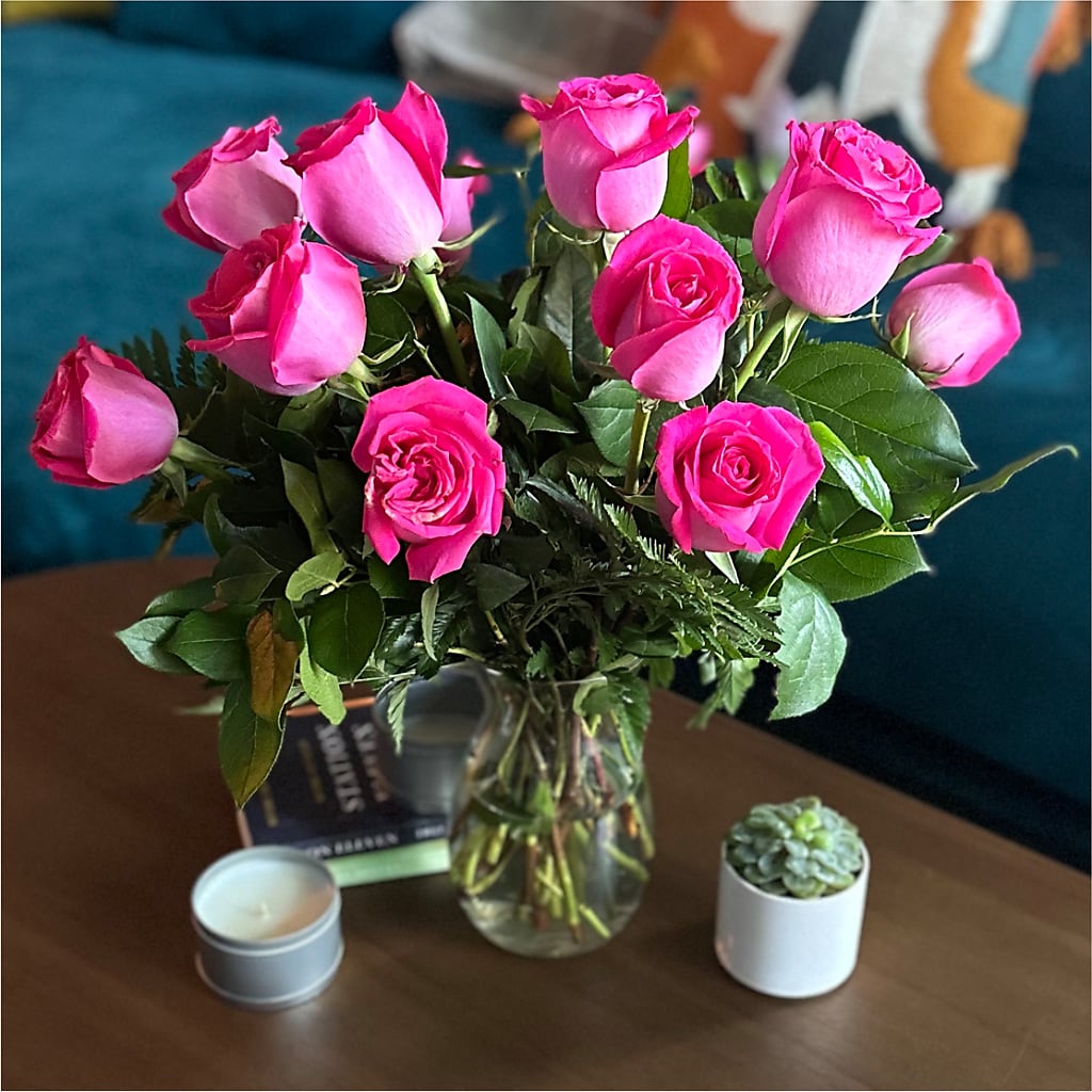 Long Stem Pink Rose Bouquet – ELLA'S ESSENCE LLC, Evanston IL