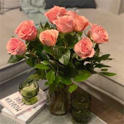 Long Stem Pink Rose Bouquet – ELLA'S ESSENCE LLC, Evanston IL