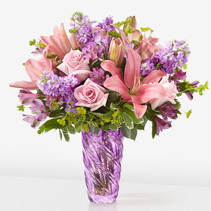Precious Petals Bouquet with Luxe Swirl Vase – ELLA'S ESSENCE LLC, Evanston IL