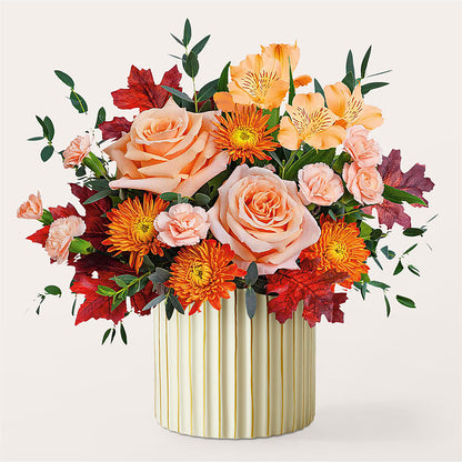 Spiced Latte Bouquet with Ivory Vase – ELLA'S ESSENCE LLC, Evanston IL