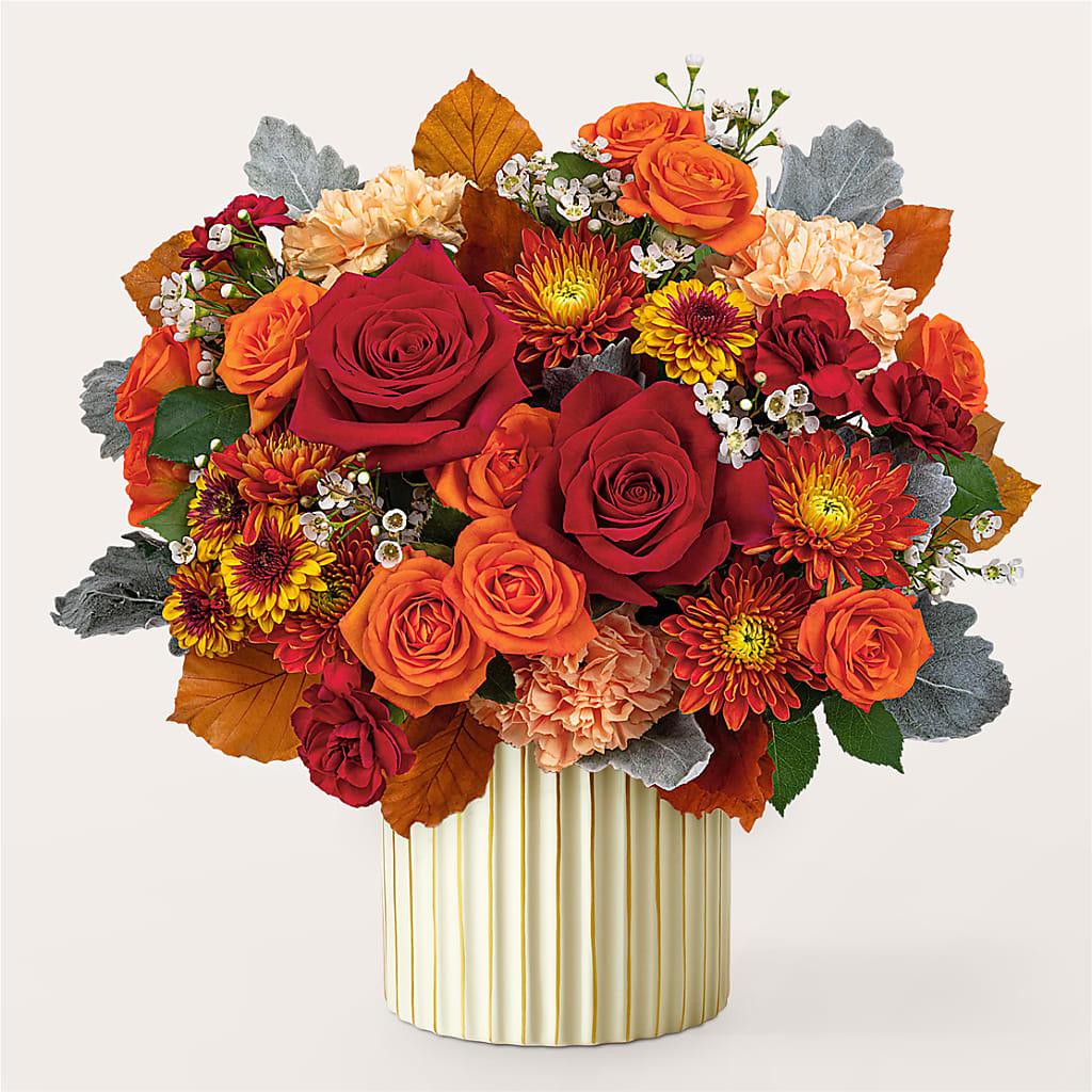 Merlot Bouquet with Ivory Vase – ELLA'S ESSENCE LLC, Evanston IL