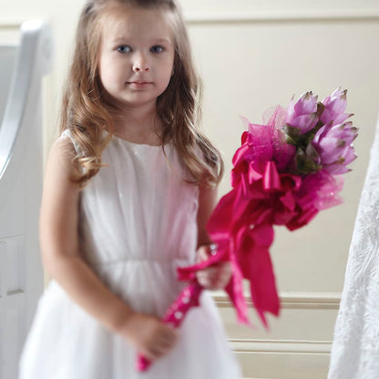 Sparkle Pink Flower Girl Bouquet – ELLA'S ESSENCE LLC, Evanston IL
