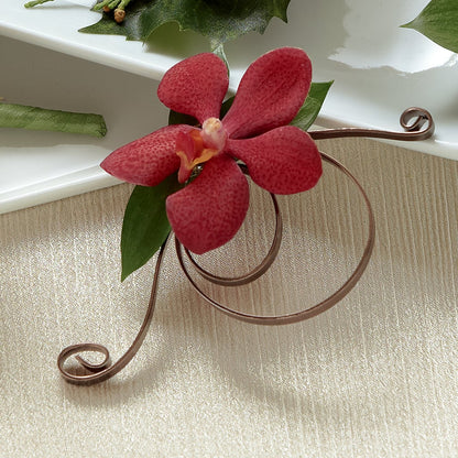 Red Mokara Boutonniere – ELLA'S ESSENCE LLC, Evanston IL