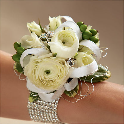 White Wedding Corsage – ELLA'S ESSENCE LLC, Evanston IL